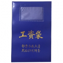国产 蓝工资袋色 软塑料工资袋 配插卡片塑料工资袋 工资信封 100个/包