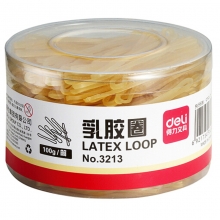 得力（deli）3213 筒装乳胶圈/橡胶圈/橡皮筋 100g