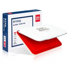 得力（deli）9893 大号长方形金属秒干印台印泥 143*87mm 水性 红色