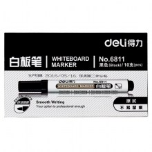 得力（deli）6811 会议白板笔 可擦易擦 10支/盒 黑色