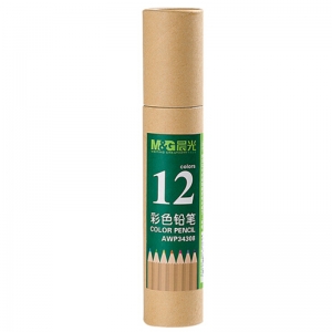 晨光（M&G）AWP34308 彩色铅笔/原木铅笔 牛皮纸筒装 12色